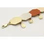 Pulsera cadena de eslabón doarado mate con hexágon