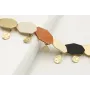 Pulsera cadena de eslabón doarado mate con hexágon