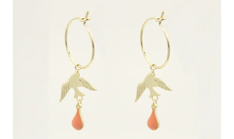 Pendientes acero inoxidable con aro pequeño con go