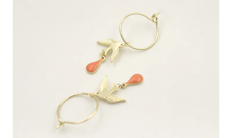 Pendientes acero inoxidable con aro pequeño con go