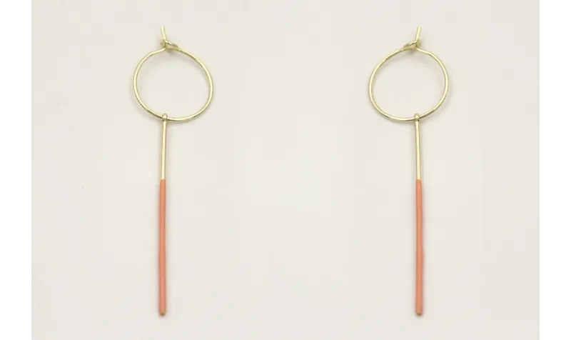 Pendientes acero inoxidable con aro pequeño y barr