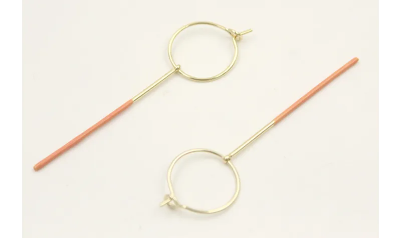 Pendientes acero inoxidable con aro pequeño y barr