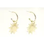Pendientes acero inoxdable semi aro con bola y col