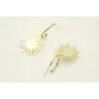 Pendientes acero inoxdable semi aro con bola y col