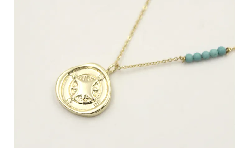 Solitario de acero inoxidable con cadena de eslabó