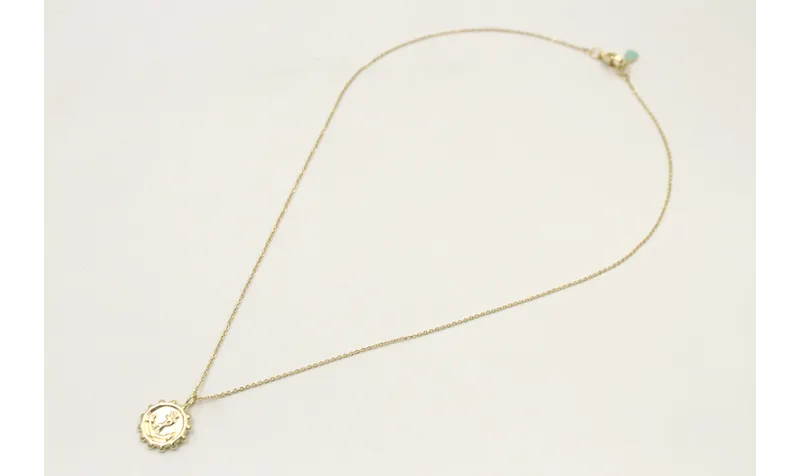 Solitario de acero inoxidable con cadena de eslabó