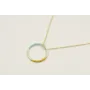 Solitario de acero inoxidable con cadena de eslabó