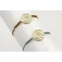 Pulsera hilo color menta con nudo serpiente y chap