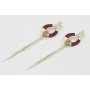 Pendientes perno rectangulo plano dorado mate con 