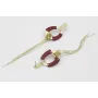 Pendientes perno rectangulo plano dorado mate con 