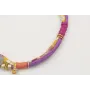 Collar seda natural morada,fucsia,mostaza, lazo tu