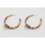 Pendientes aro plano forrado de lazo tubo kimono a