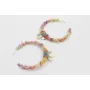 Pendientes aro plano forrado de lazo tubo kimono a