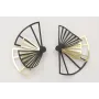 Pendientes láminas abanicos esmaltados negro mate 
