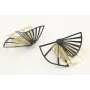 Pendientes láminas abanicos esmaltados negro mate 