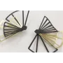 Pendientes láminas abanicos esmaltados negro mate 