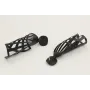 Pendientes perno esmaltado negro con lámina abanic