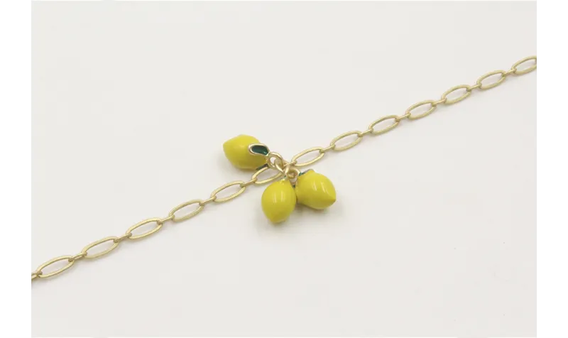 Pulsera con cadena alargada de eslabón oro mate co