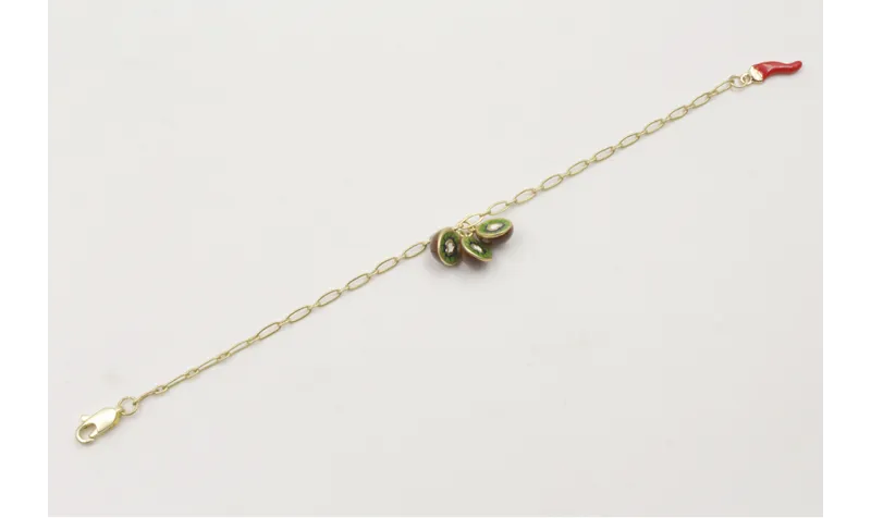 Pulsera con cadena alargada de eslabón oro mate co