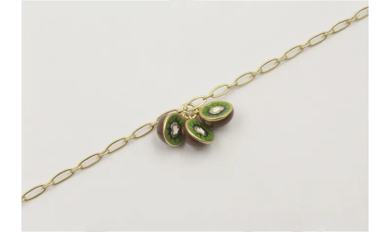 Pulsera con cadena alargada de eslabón oro mate co