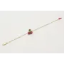 Pulsera con cadena alargada eslabón oro mate con f