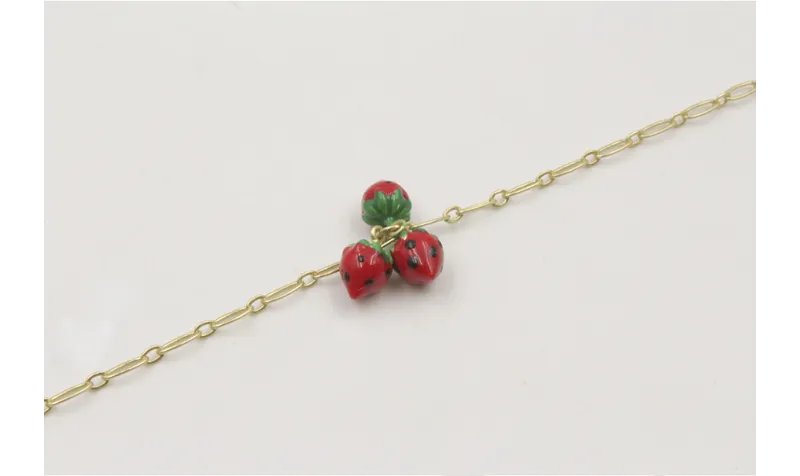 Pulsera con cadena alargada eslabón oro mate con f