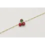 Pulsera con cadena alargada eslabón oro mate con f