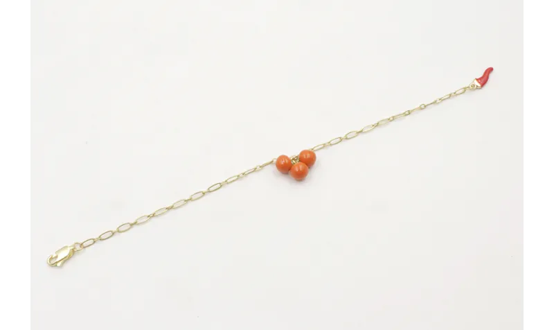 Pulsera con cadena alargada de eslabón oro mate co