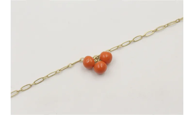 Pulsera con cadena alargada de eslabón oro mate co