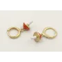 Pendientes perno de seguridad oro mate con colgant
