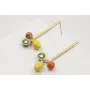 Pendientes perno palo dorado mate con limones, nar