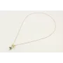 Colgante de cadena de eslabón plana oro mate y mic