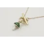 Colgante de cadena de eslabón plana oro mate y mic