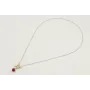 Colgante de cadena de eslabón plana oro mate con m