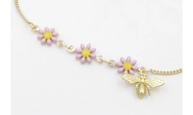 Pulsera regulable de cadena eslabones planos oro m