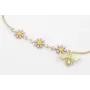 Pulsera regulable de cadena eslabones planos oro m