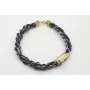 Collar cordón trenzado trenzado azul marino y libe