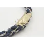 Collar cordón trenzado trenzado azul marino y libe