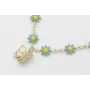 Colgante de cadena de margaritas esmaltadasturques