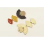 Pendientes con perno de círculo esmaltado beige y 