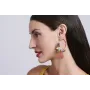 Pendientes aro dorado mate grande con miyuki rojo,