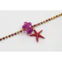 Pulsera cadena de strass naranja, rosa, fucsia con