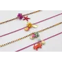 Pulsera cadena de strass naranja, rosa, fucsia con