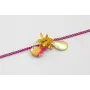 Pulsera cadena eslabón plano fucsia con burruño de