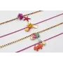 Pulsera cadena eslabón plano fucsia con burruño de