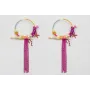 Pendientes aro dorado mate grande con miyuki mosta
