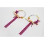 Pendientes aro dorado mate grande con miyuki mosta