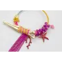 Pendientes aro dorado mate grande con miyuki mosta