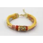 PULSERA SEDA NATURAL AMARILLA Y LAZO TUBO KIMONO A