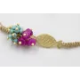 Pulsera hilo dorado con nudo serpiente, pez dorado